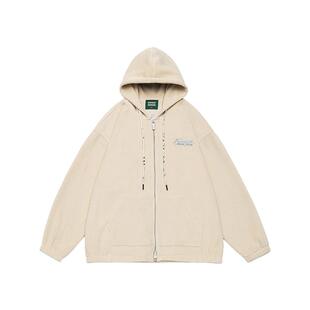 GOGOSOON卫衣外套男420g新款2025春秋紫色开衫连帽双拉链青少年Q