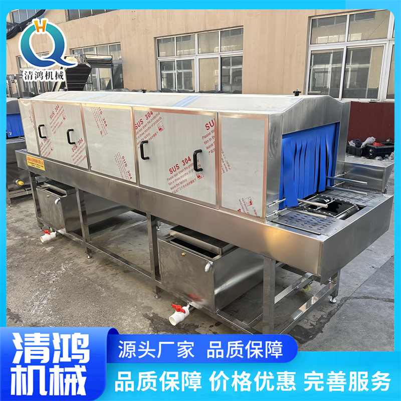 全自动热碱水洗筐机 塑料托盘去油清洗机 高压喷淋水果筐清洗设备图片