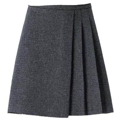 小个子百褶粗花呢半身裙女冬季2025年新款高腰显瘦a字短裙JK裙子