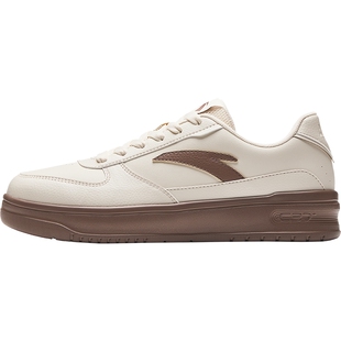 安踏男鞋板鞋男款2026春季新款浅咖卡其色百搭厚底潮鞋休闲运动鞋