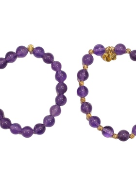 平安喜乐天然紫水晶串珠手链