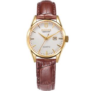 雷克斯正品牌简约气质时尚新款名牌手表女表皮带防水圣诞礼物女生