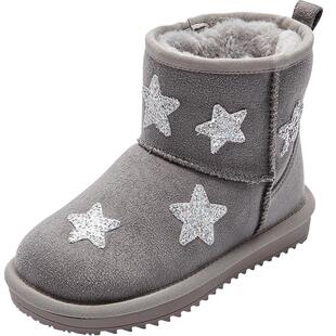 巴拉巴拉童鞋儿童雪地靴女童加绒加厚中筒靴舒适冬季靴子防滑棉靴