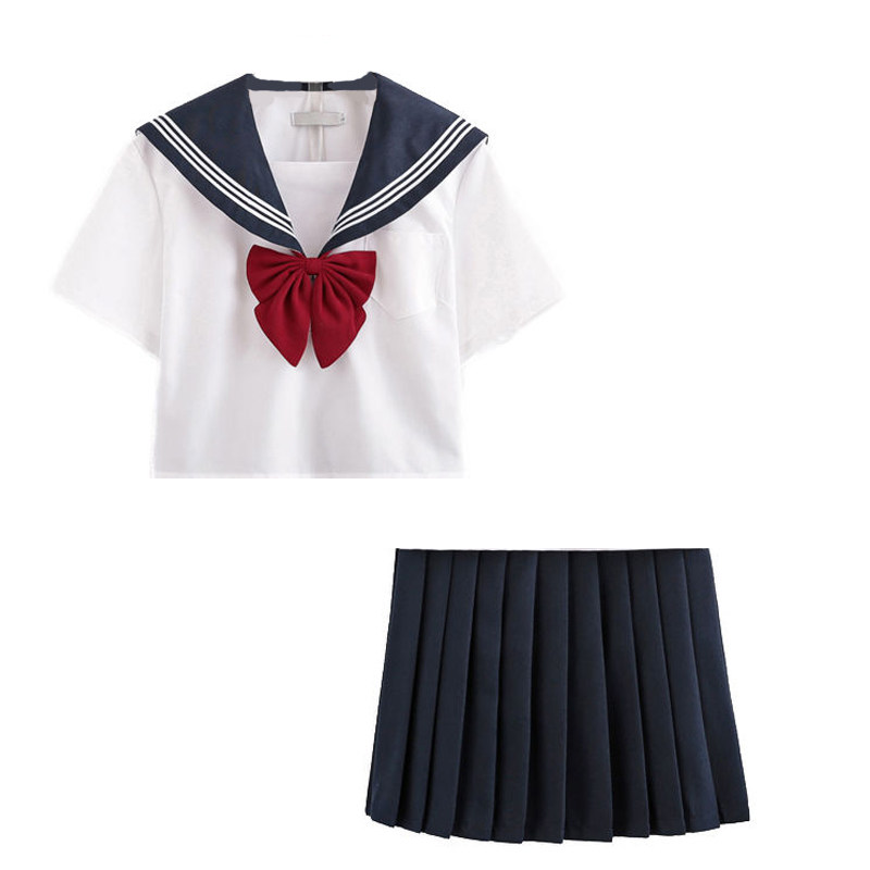 水手服女日系jk制服学生白三本正统长短裙海军可爱学院风校服套装
