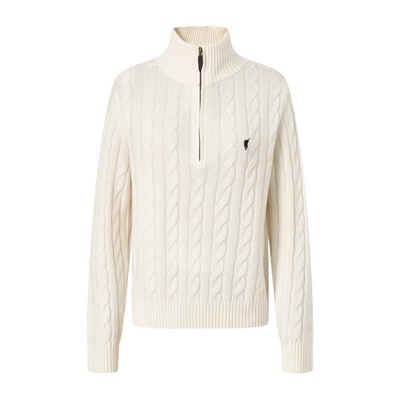 POLOWALK立领毛衣100%绵羊毛衫