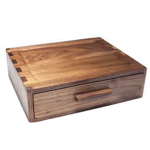 黑胡桃实木抽屉式收纳盒隐私保护储物盒单层多层首饰化妆品收纳盒