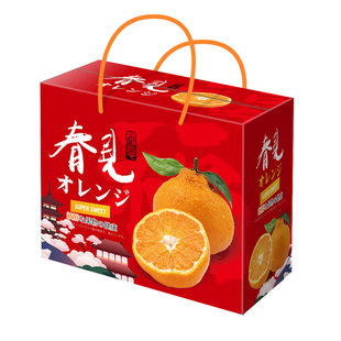 新款8-10斤装春见耙耙柑包装盒耙耙柑手提礼品盒不知火柑橘空盒子