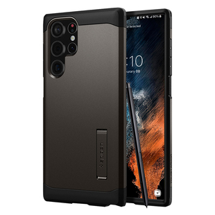 Spigen 适用三星galaxyS22手机壳s22 ultra全包防摔硬壳S22plus支架保护套磨砂s22+男士新款TPU外壳高档简约