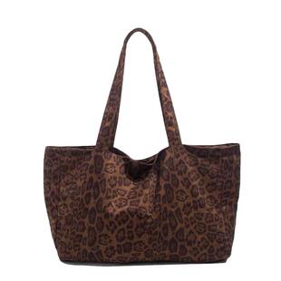 2026春夏新款大容量复古豹纹托特包女款时尚百搭通勤单肩包通勤包