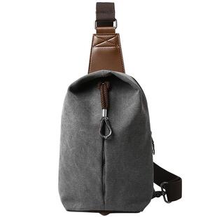 胸包男士包包男款单肩包腰包复古骑行背包帆布便携小包斜挎包男潮