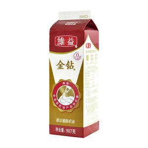 维益金钻淡奶油植物甜味奶油鲜奶油植脂奶油慕斯蛋糕裱花原料907g