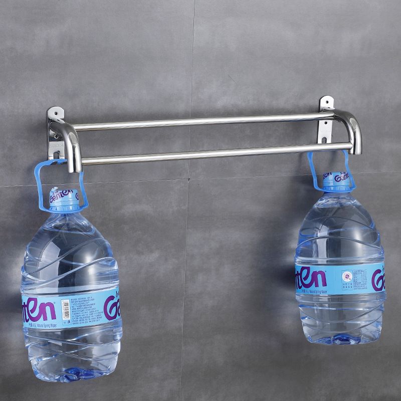 304不锈钢单杆双杆浴室挂免杆毛巾架抹布厨房杆打孔卫生间毛巾