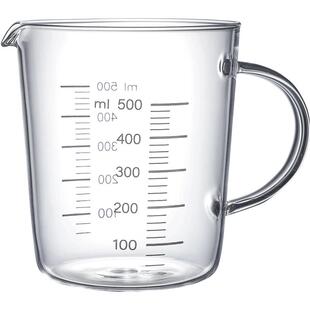 日本霜山小量杯耐高温高硼硅玻璃杯打蛋烘焙牛奶杯微波加热刻度杯