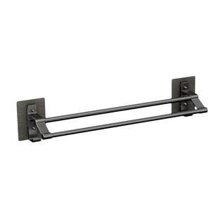 枪灰浴室毛巾架双杆免打孔卫生间厕所太空铝壁挂毛巾挂杆毛巾挂杆