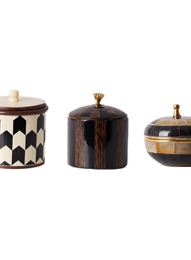 印度进口牛骨复古铝制首饰盒摆件