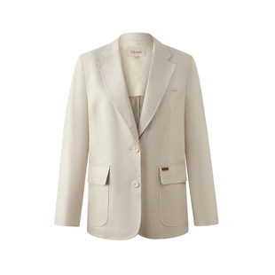 【亚麻】Eland衣恋西装女气质两粒扣大口袋通勤外套2026春夏新款