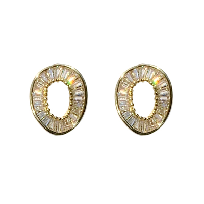 高级感水晶小众圆圈耳钉