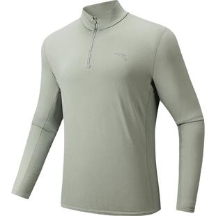 安踏跑步长袖丨polartec半拉链加绒针织卫衣男立领上衣152545401