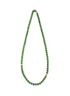 天然俄料碧玉18K金项链女款国风