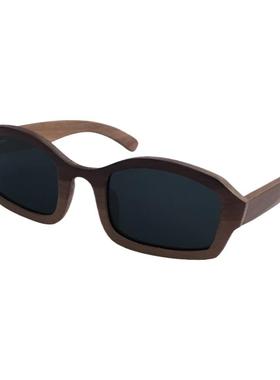 墨镜方形实木框架偏光太阳镜