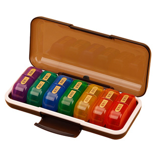 药盒早晚一周七天星期可拆分便携式大容量药品药物分装密封药盒子