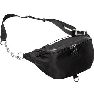 尼龙布高级感女真皮质感休闲百搭时尚潮流腰包单肩斜挎牛津布胸包