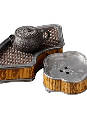 小型锡制壶承干泡台储水锡茶盘