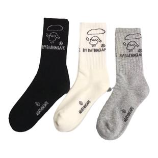 潮牌BA猿人秋冬季新款男女街头加厚毛巾底黑白灰纯棉运动篮球袜子