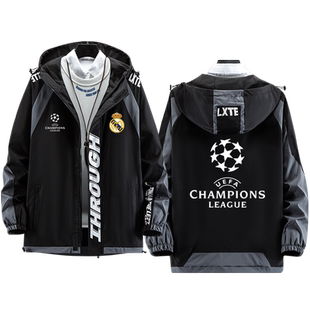 欧冠皇马夺冠夹克外套男球衣训练服巴萨足球米兰运动球服定制队服