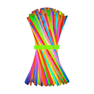 荧光棒粘衣服发光儿童无毒莹光彩色棒晚会炫彩光银光夜光手环批发