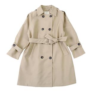 女童风衣中长款2025春装新款洋气大童韩版儿童英伦风外套春秋外衣