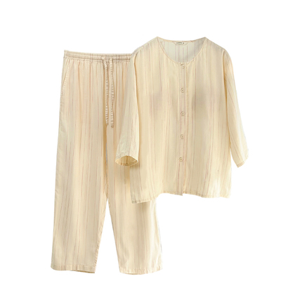 【宜色家】纯棉七彩双层纱家居服