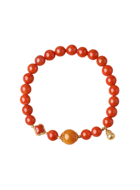 满肉南红手串五行补火本命年礼物