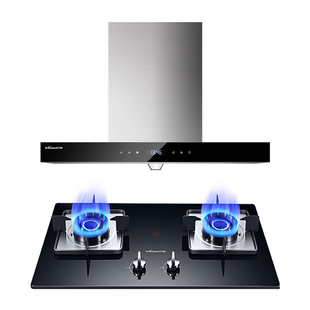 万和顶侧双吸抽油烟机热水器水伺服燃气灶套餐组合厨房家用三吸L8