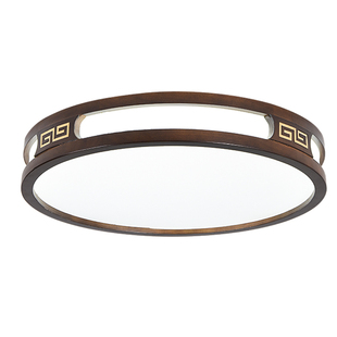 实木新中式吸顶灯led客厅灯长方形木艺灯饰超薄橡木胡桃木色灯具