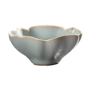 问鼎汝窑葵花主人杯个人专用喝茶杯景德镇陶瓷天青功夫茶具礼盒装