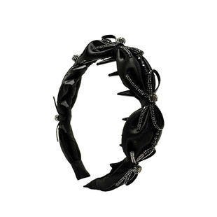 1174《天鹅湖畔》新款缎面高级感带齿高颅顶发箍蝴蝶结大钻款