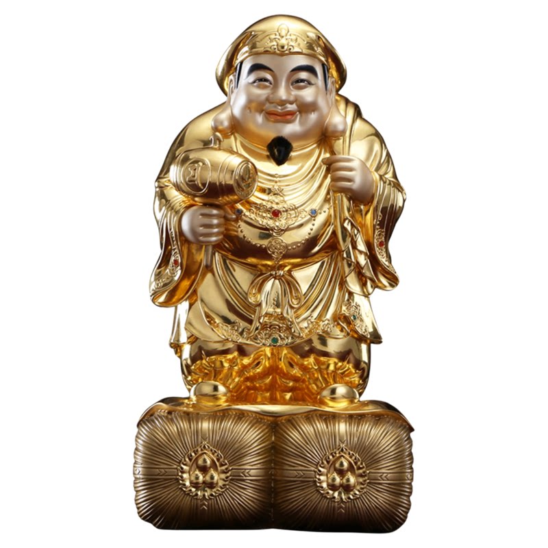 台湾纯铜贴金招财大黑天财神摆件