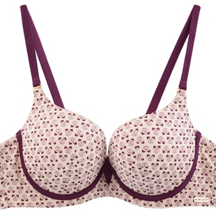 安莉芳女士简约光面无痕内衣女士小胸聚拢上托厚杯舒适文胸EB0230