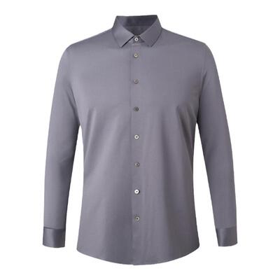 微奢零度110支纱高级感灰衬衫