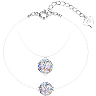 官方正版人鱼之泪鱼线项链手链纯银莫桑钻首饰女情人节礼物送女友