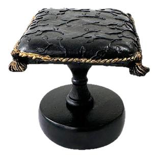 首饰展示架黑色细叶流苏枕高脚托盘饰品珠宝店铺陈列拍摄道具摆件