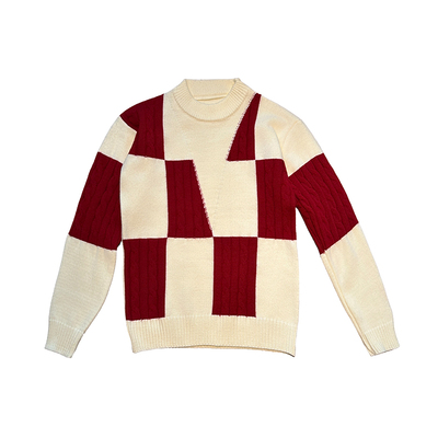 秋冬撞色毛衣男款流行内搭针织衫