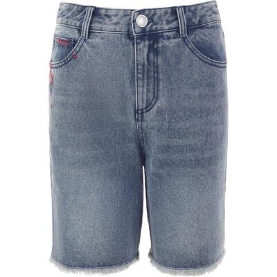 渔女装牛仔裤女2024年新款时尚潮流毛边纯棉全棉休闲短裤FGGB6402