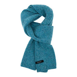 澳洲100%纯羊毛孔雀蓝围巾女秋冬保暖高品质韩版针织披肩纯色围脖