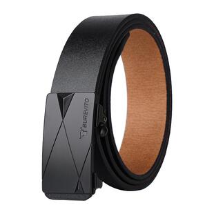 头层牛皮内穿无牙自动扣皮带男士真皮潮年轻人腰带纯牛皮裤带内扣