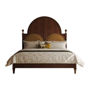 时余妮娜床法式复古双人床古典实木美式乡村单人1米8别墅高端大床