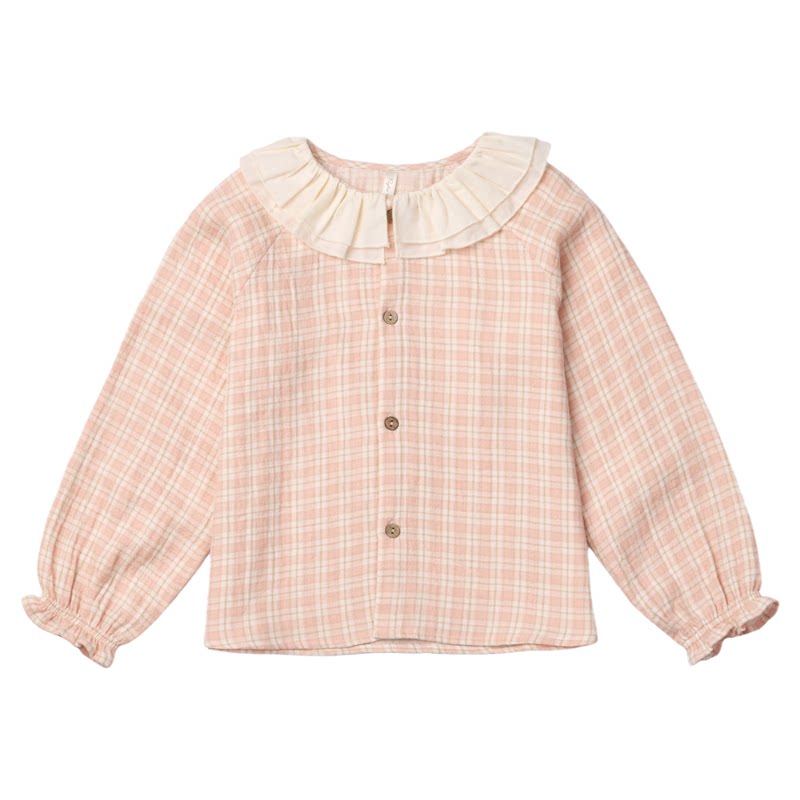 RyleeCru童装官方正品女童格纹长袖衬衫女孩外套26春2新品