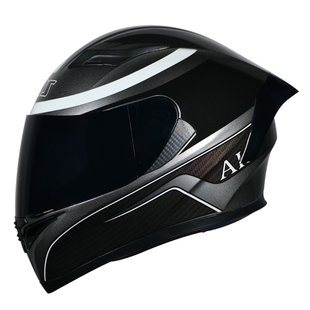 艾狮摩托车头盔男士仿赛四季通用大头围特大号机车全盔冬季双镜片