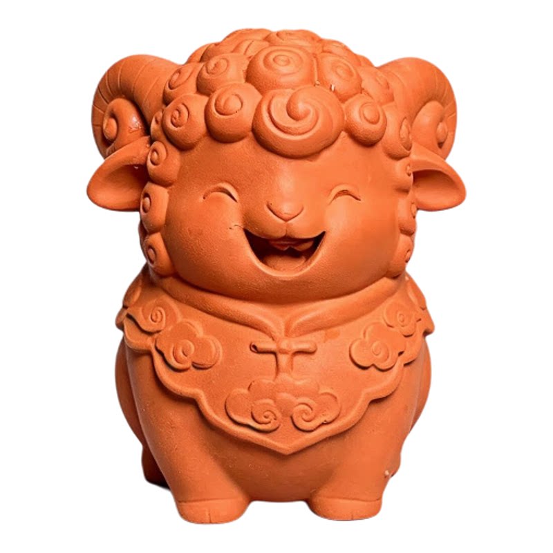 闽南泉州红砖羊茶宠摆件中式